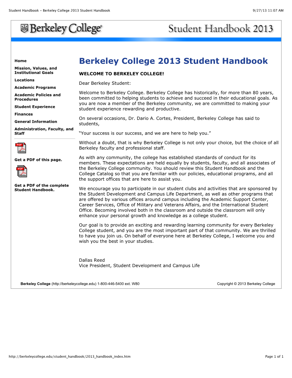 Berkeley College 2013 Student Handbook 9/27/13 11:07 AM