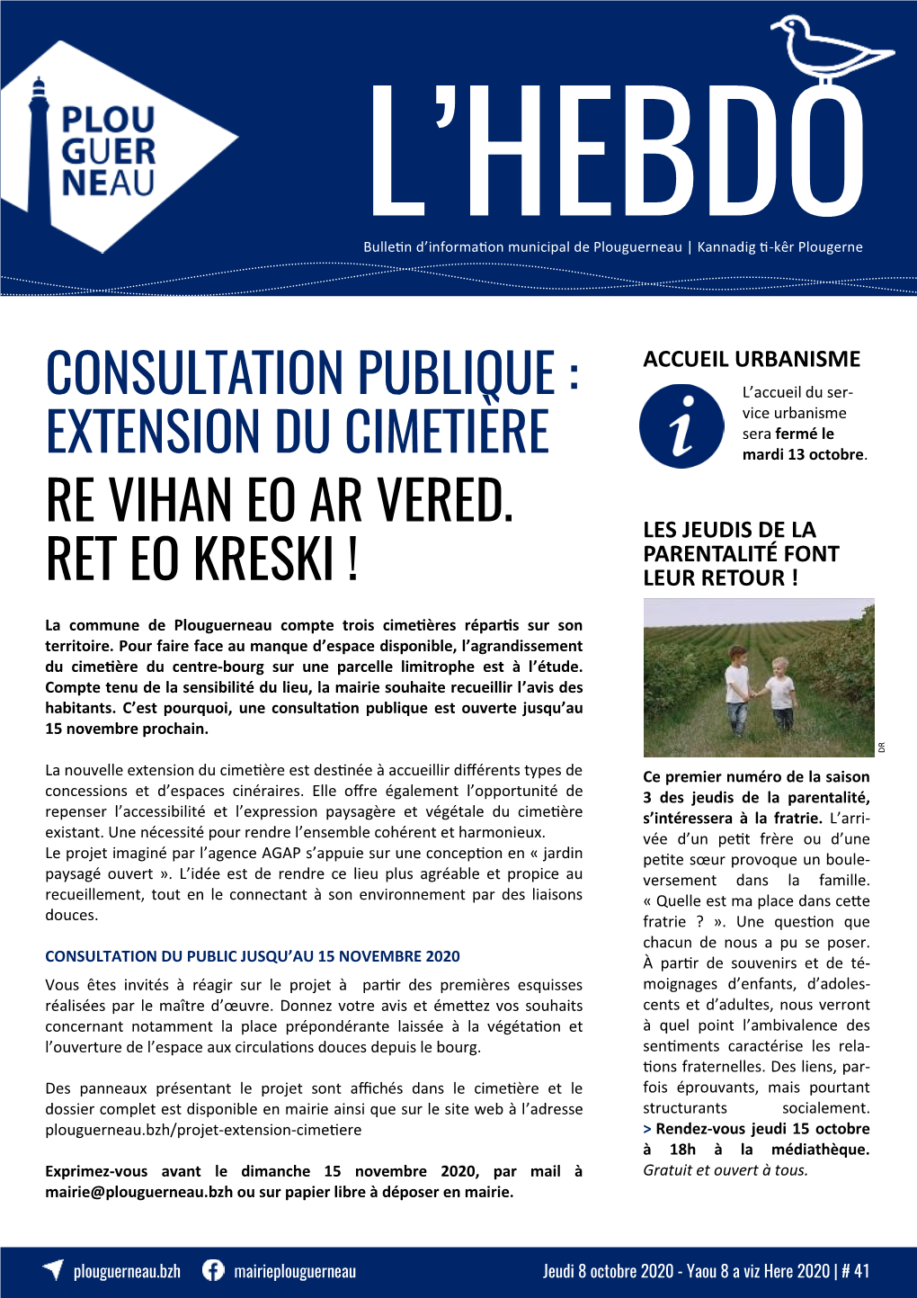 Consultation Publique : Extension Du Cimetière Re Vihan Eo Ar Vered. Ret Eo Kreski