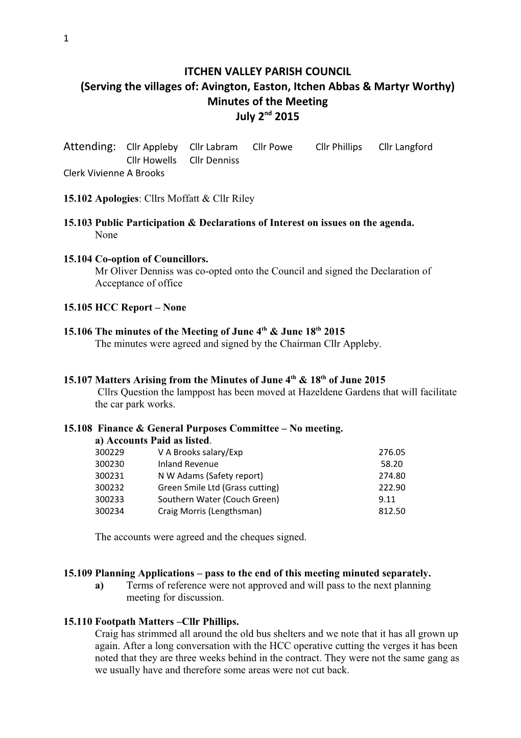 Itchen Valley Parish Council