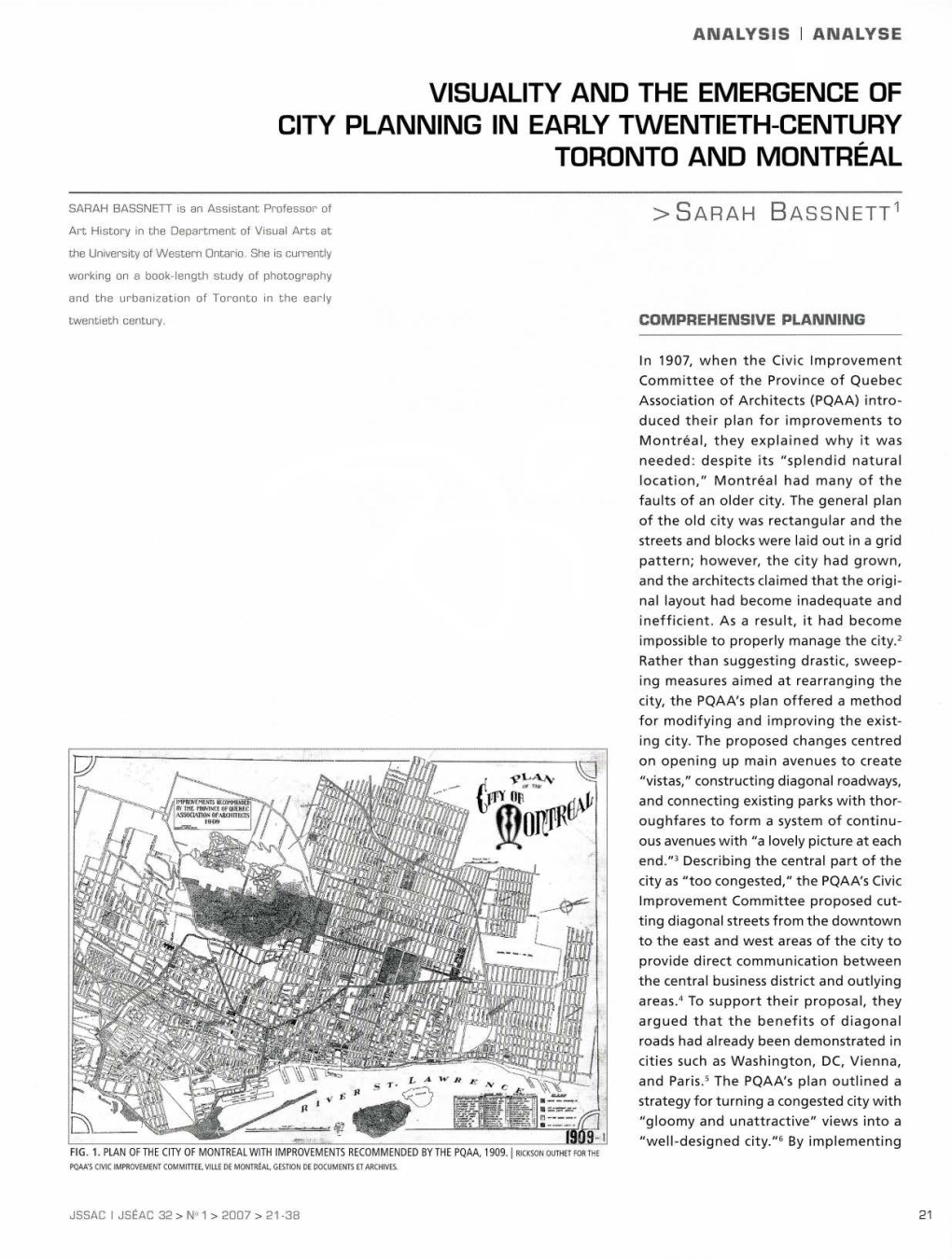 Visuality and the Emergence of City Planning in Early Twentieth-Century Toronto and Montreal