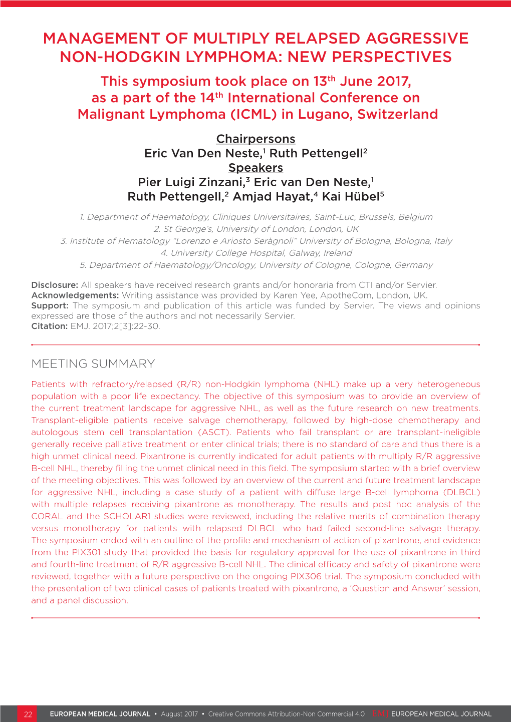 Management of Multiply Relapsed Aggressive Non-Hodgkin Lymphoma