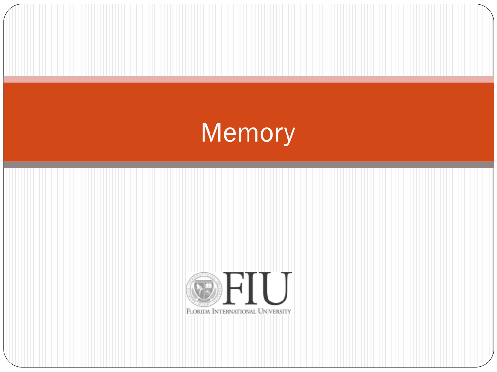 Memory Hierarchy