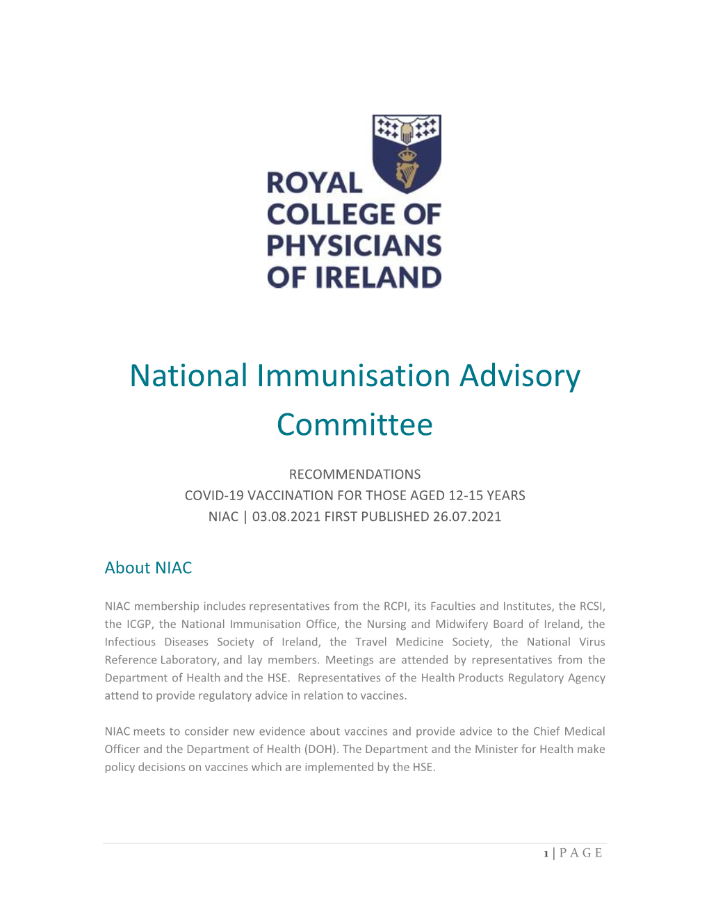 National Immunisation Advisory Committee