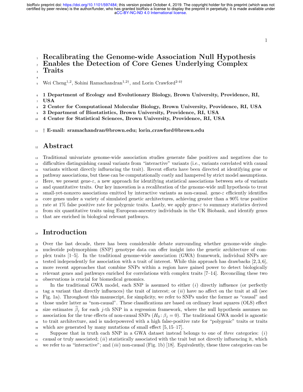 Recalibrating the Genome-Wide Association Null Hypothesis