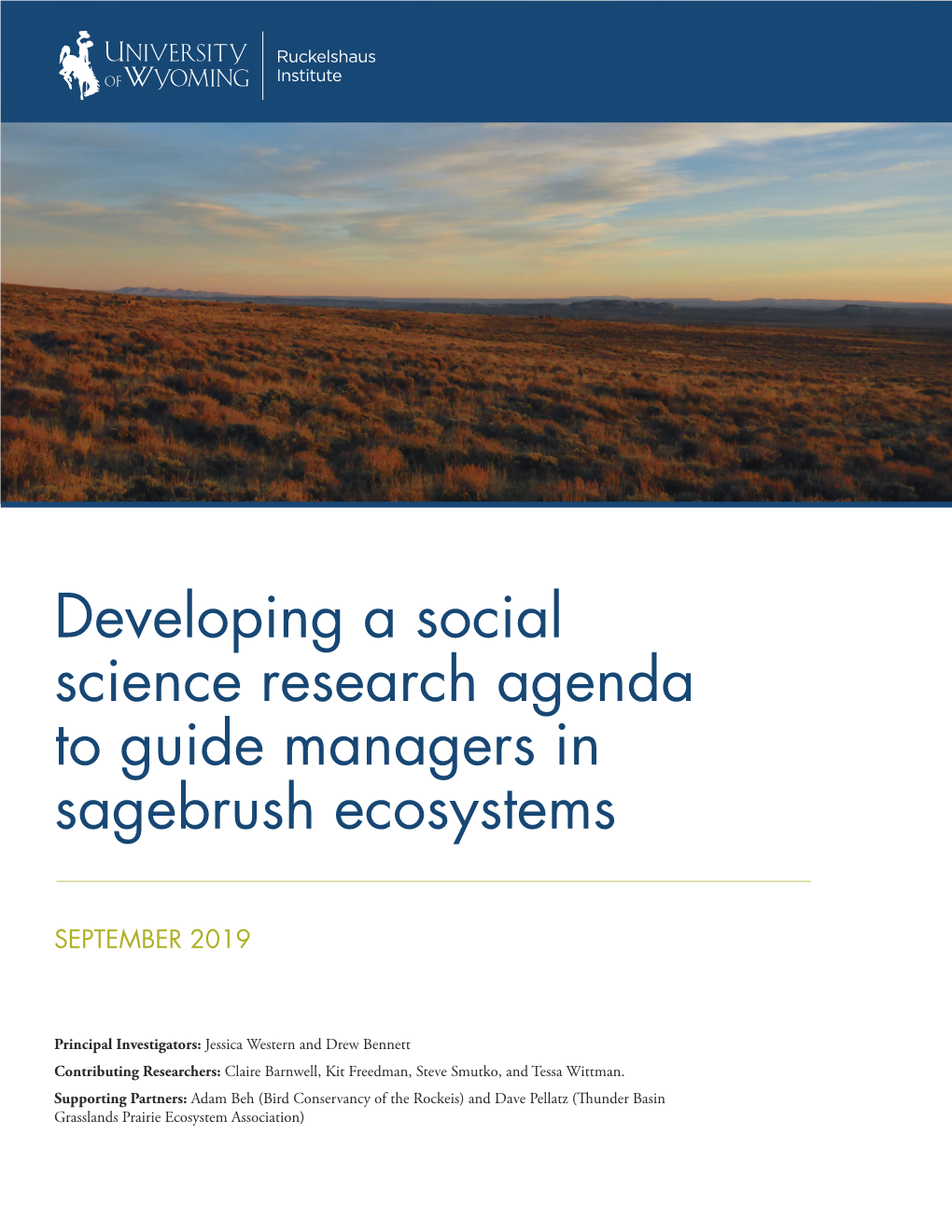 Developing a Social Science Research Agenda to Guide Managers in Sagebrush Ecosystems