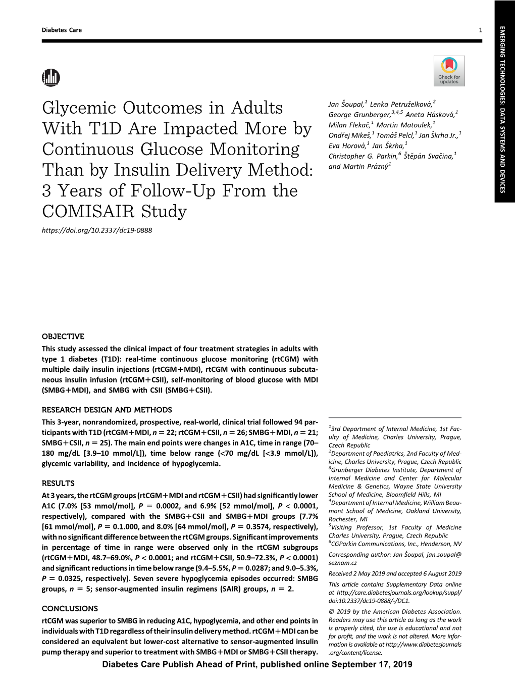 3 Years of Follow-Up from the COMISAIR Study