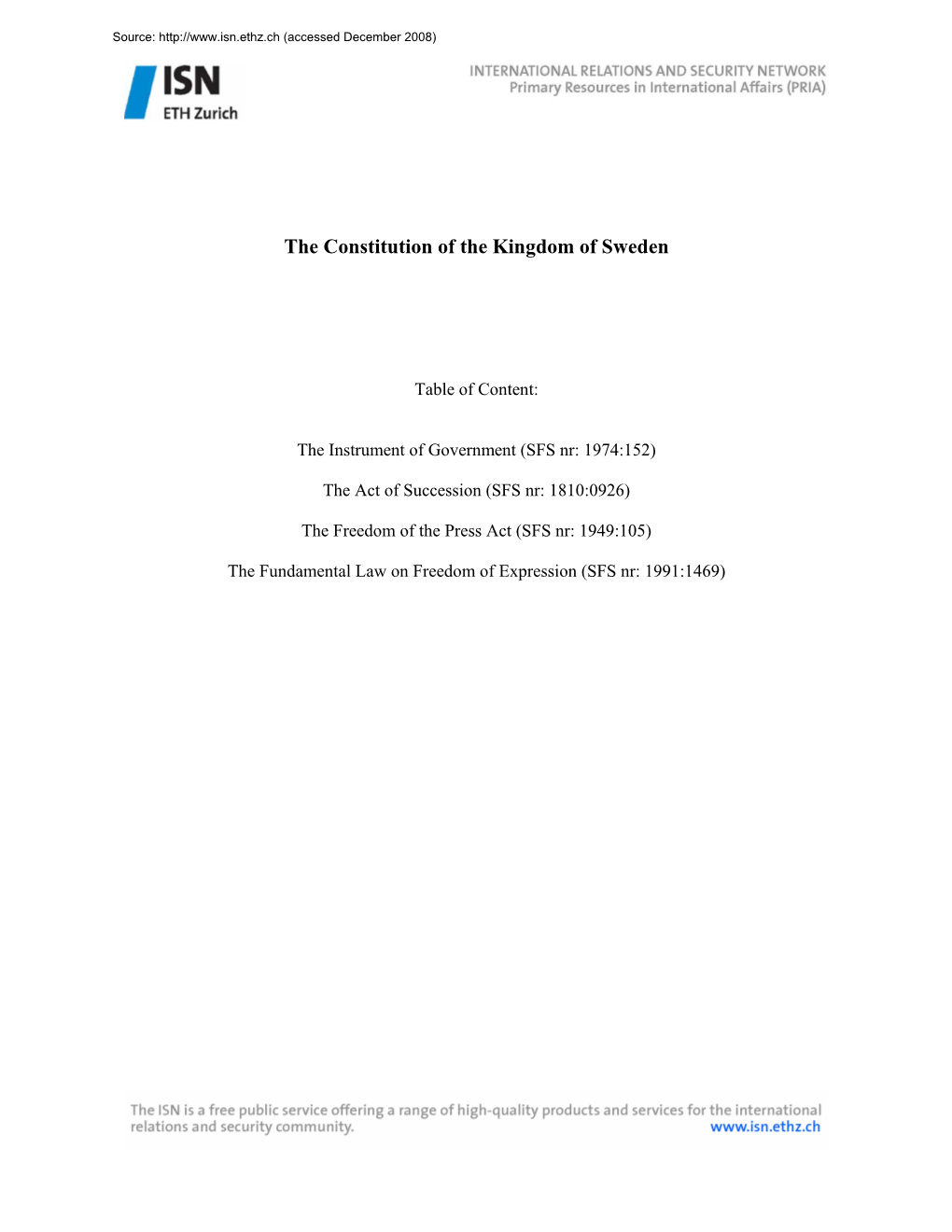 Constitution of Sweden