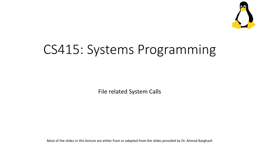 CS415: Systems Programming