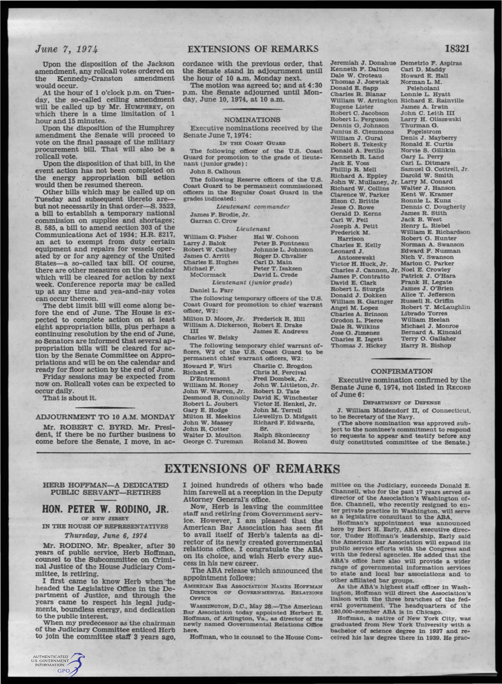 EXTENSIONS of REMARKS HERB HOFFMAN-A DEDICATED I Joined Hundreds of Others Who Bade Mittee on the Judiciary, Succeeds Donald E