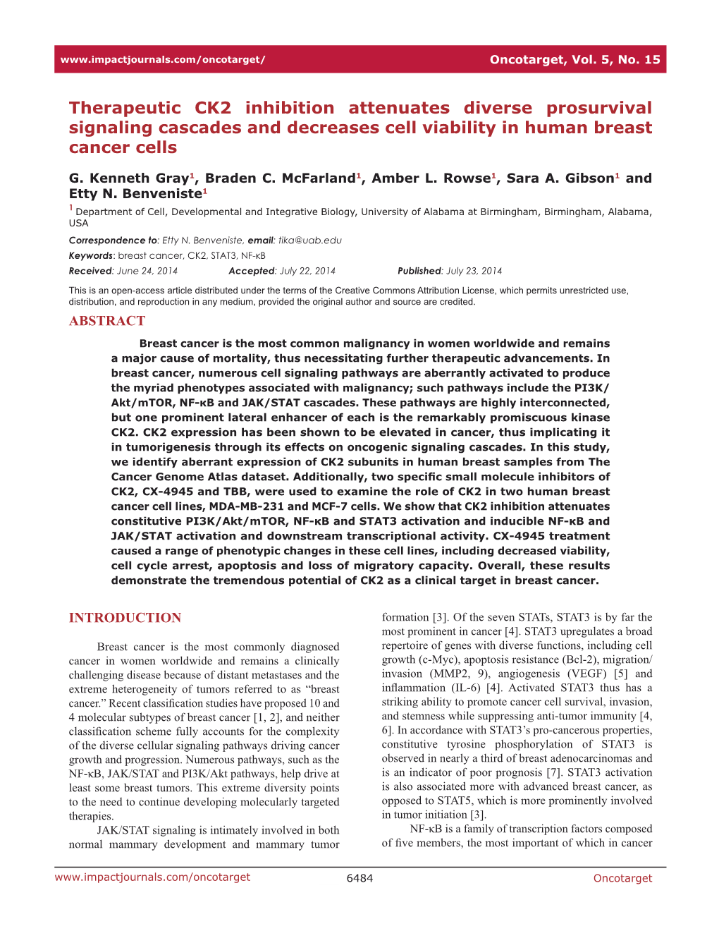 Therapeutic CK2 Inhibition Attenuates Diverse Prosurvival Signaling Cascades and Decreases Cell Viability in Human Breast Cancer Cells