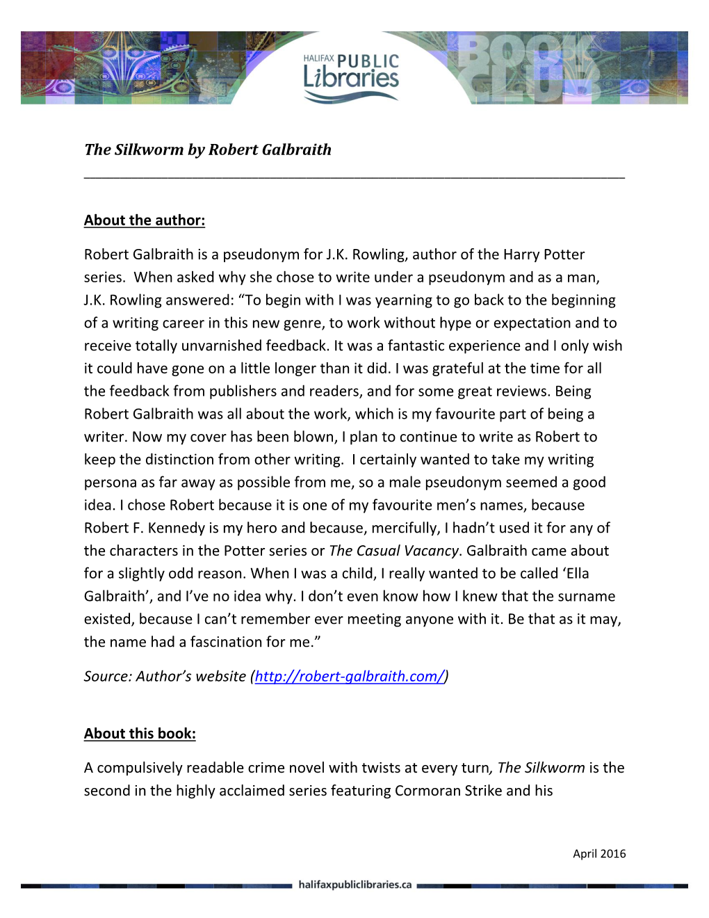 The Silkworm by Robert Galbraith Abou