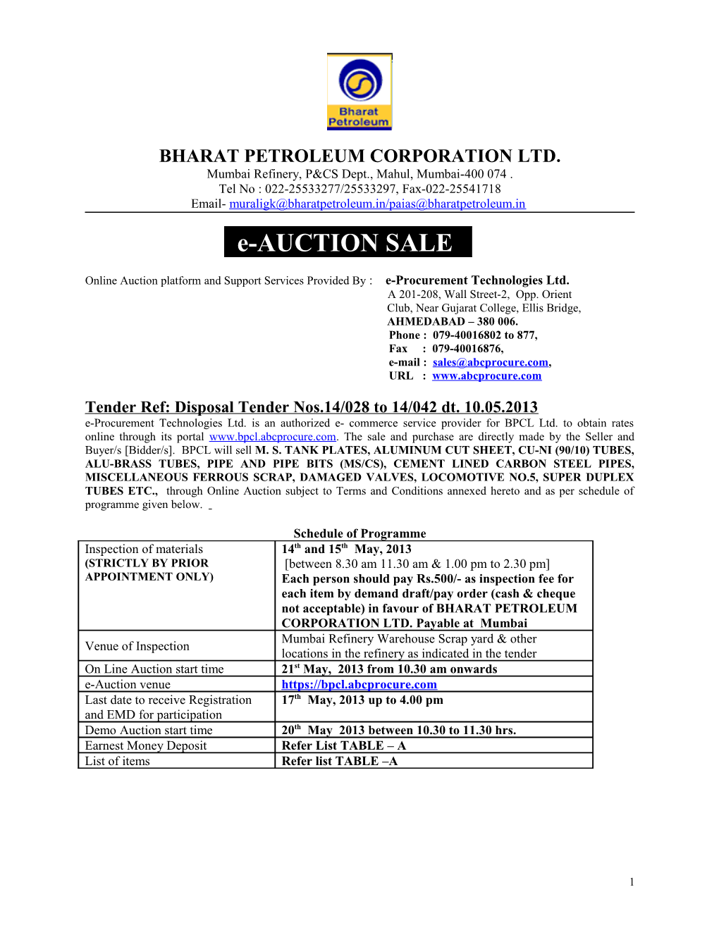 Bharat Petroleum Corporation Ltd s1