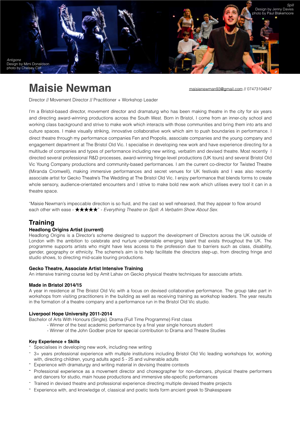 Maisie Newman Director Development Cv