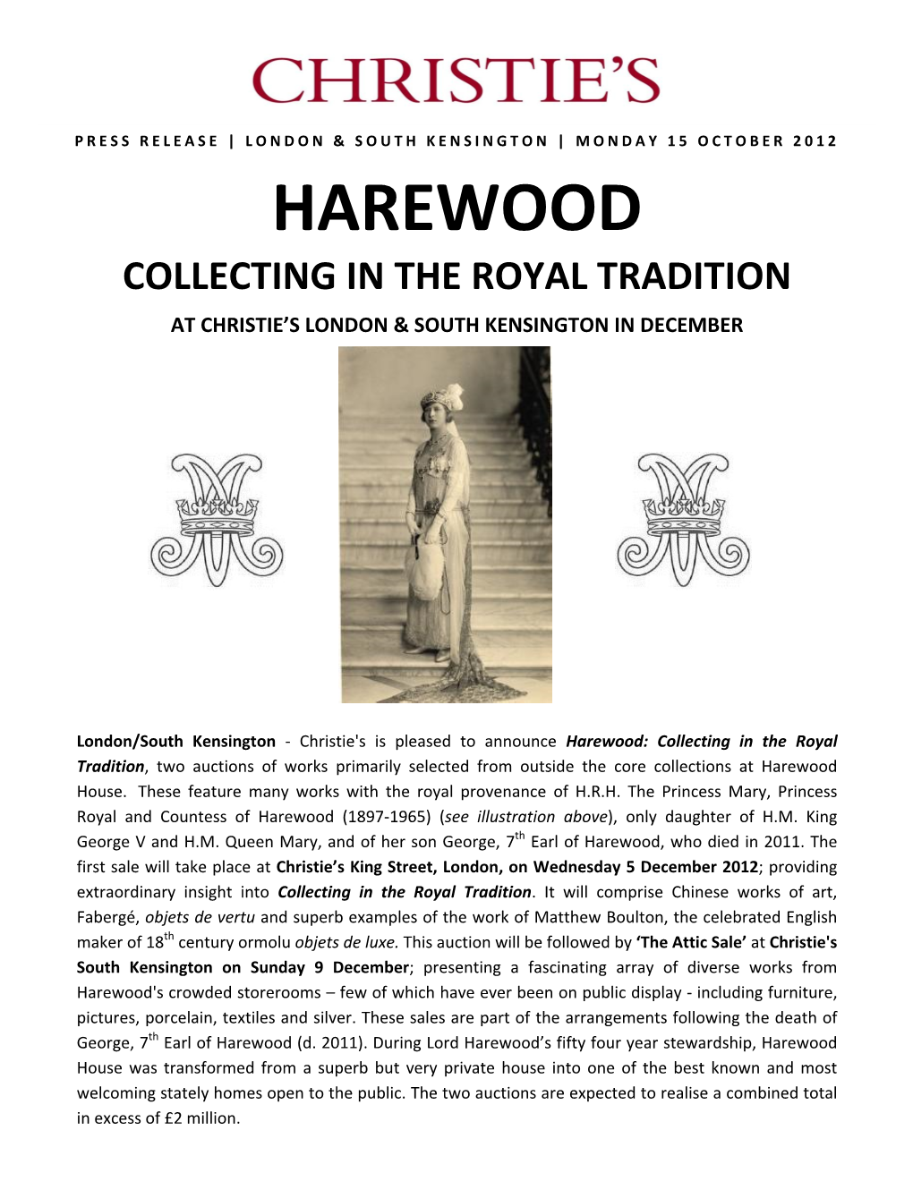 Harewood Collecting in the Royal Tradition