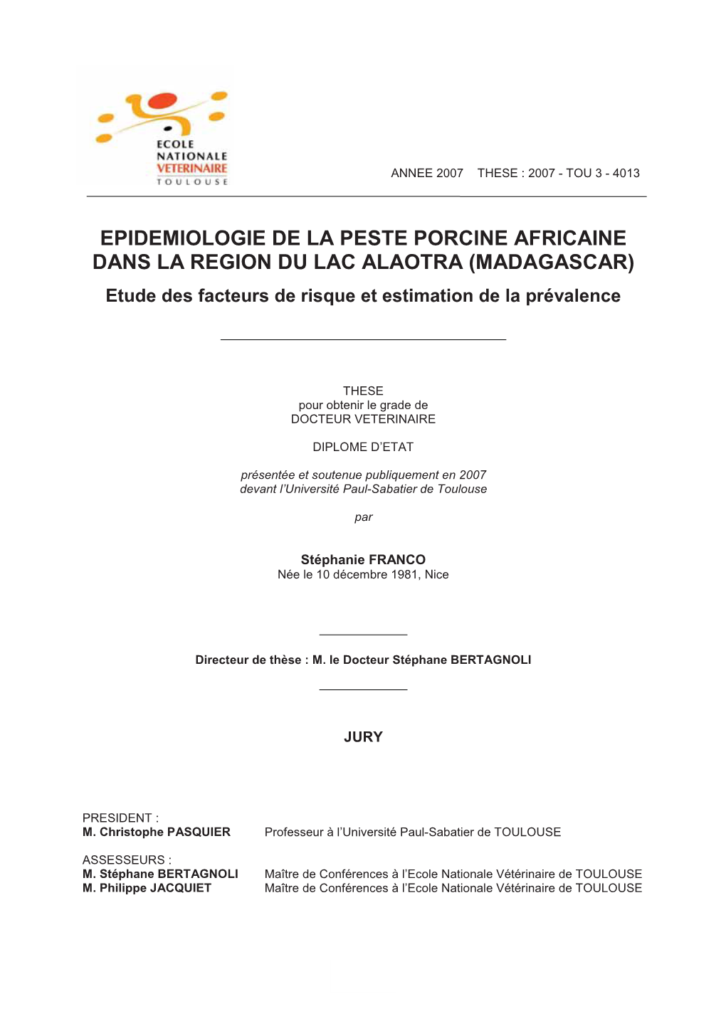 I. La Peste Porcine Africaine : Généralités 23 1