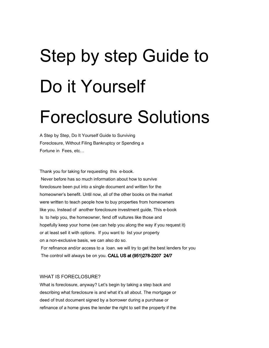 Step by Step Guide to Do It Yourself Foreclosure Solutions