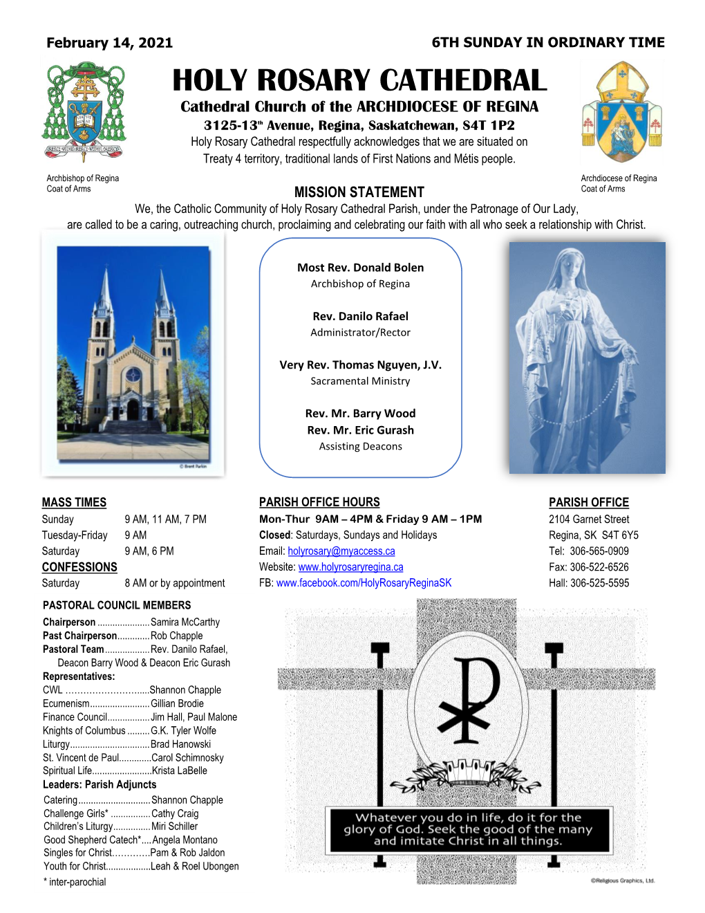 Archdiocese of Regina Bulletin February