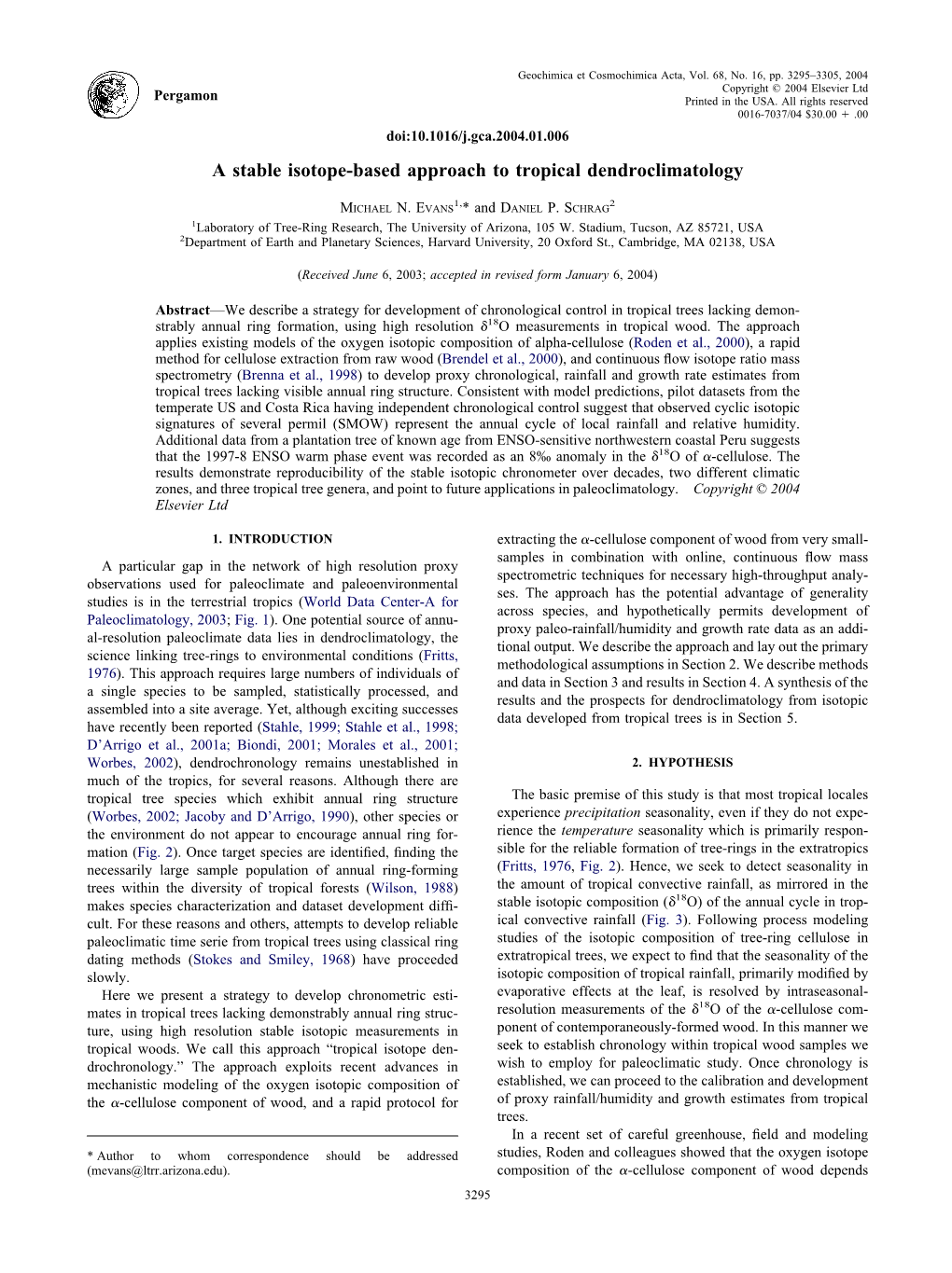 A Stable Isotope-Based Approach to Tropical Dendroclimatology