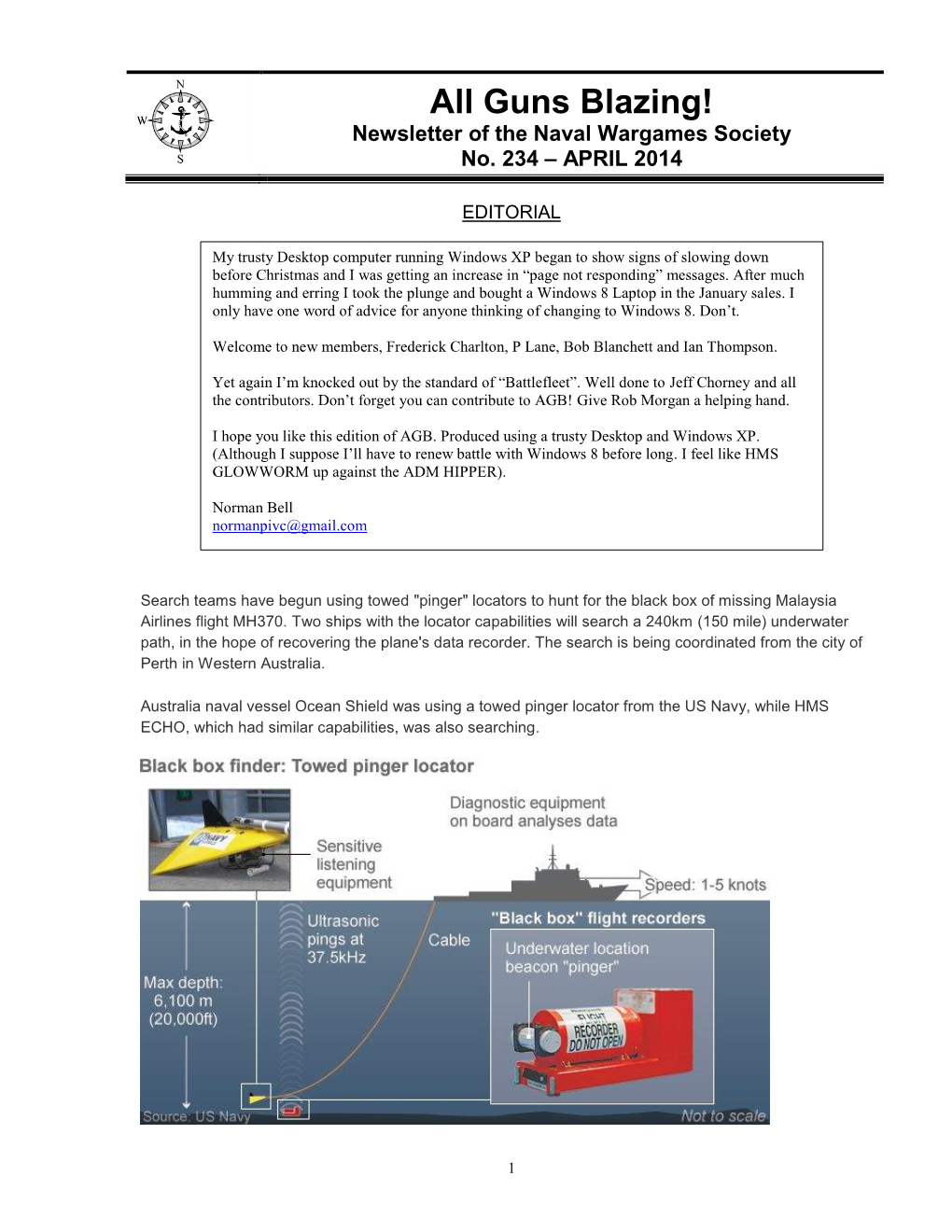 All Guns Blazing! Newsletter of the Naval Wargames Society No