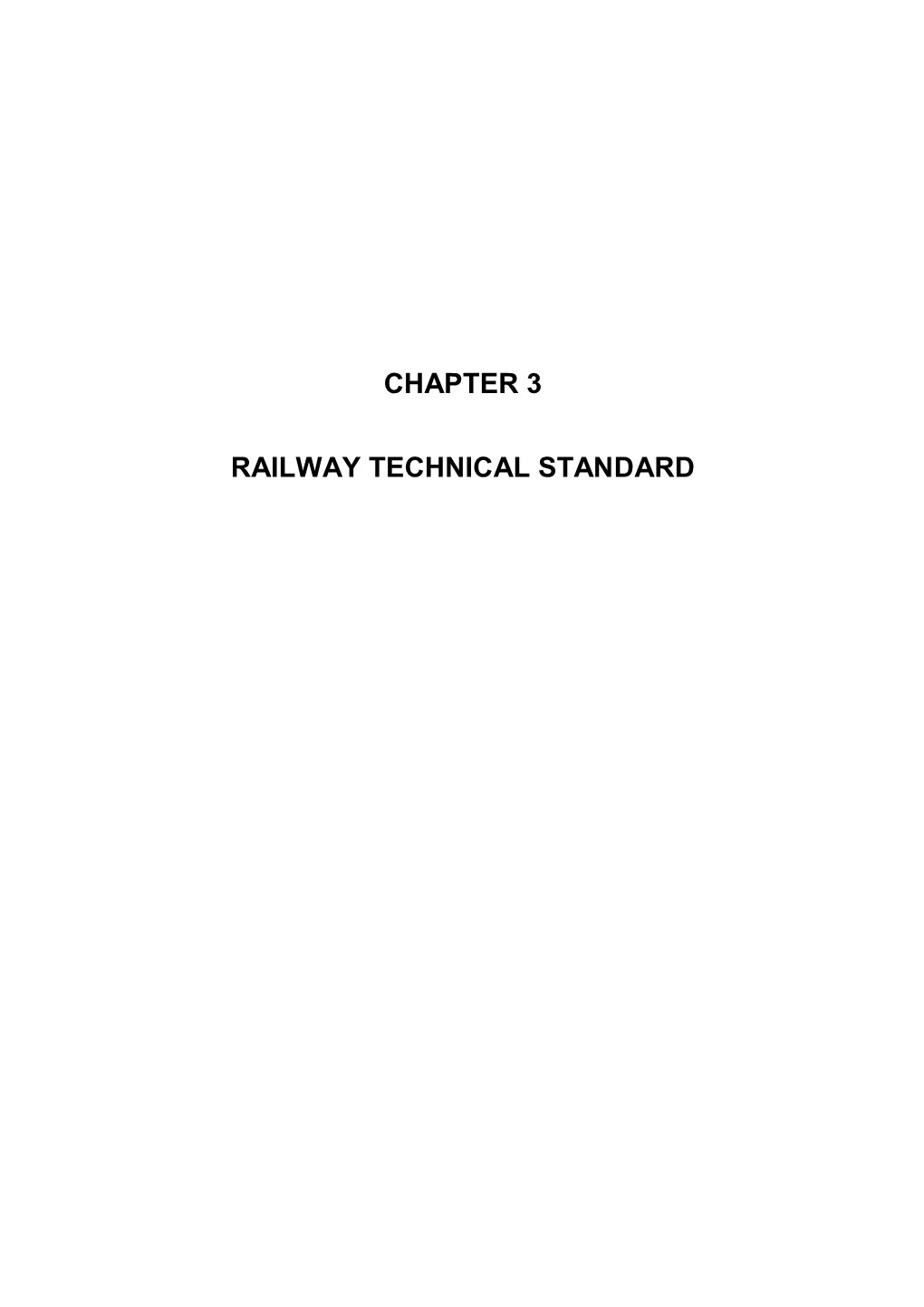 Chapter 3 Railway Technical Standard