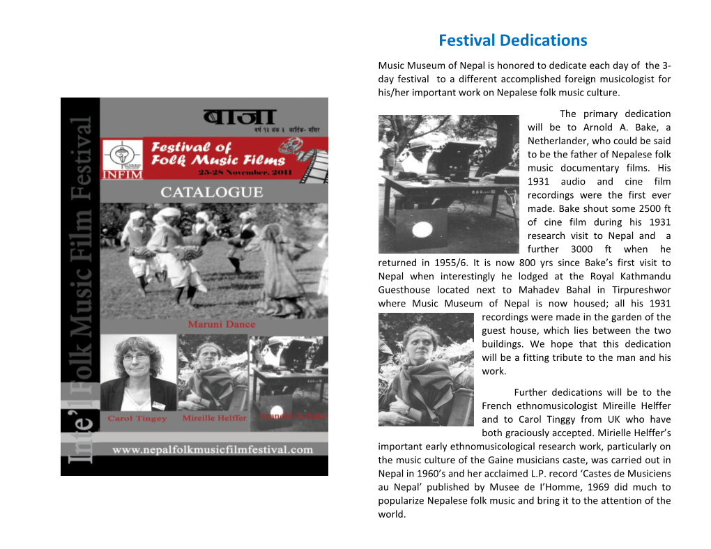 1St International Folk Music Film Festival Catalogue 2011