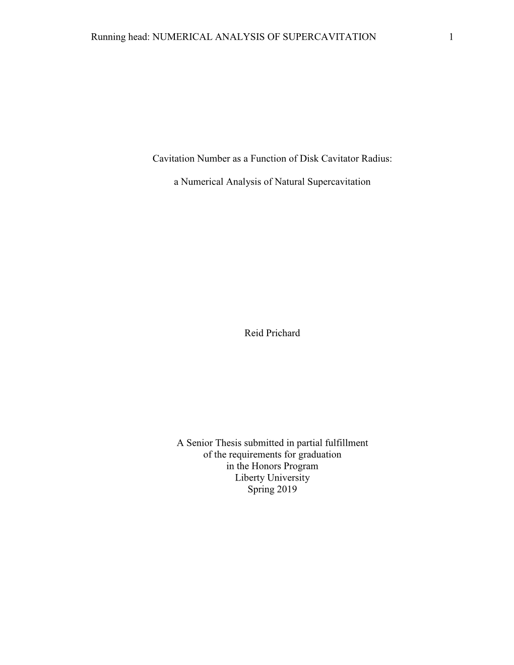 Cavitation Number As a Function of Disk Cavitator Radius: a Numerical