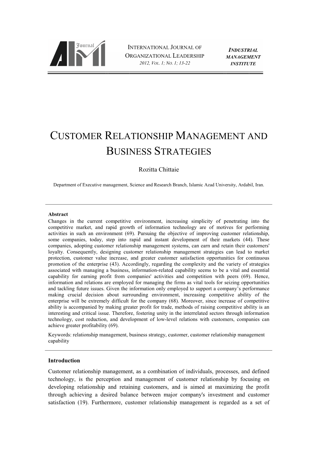 Customer Relationship Management Is a Business Strategy