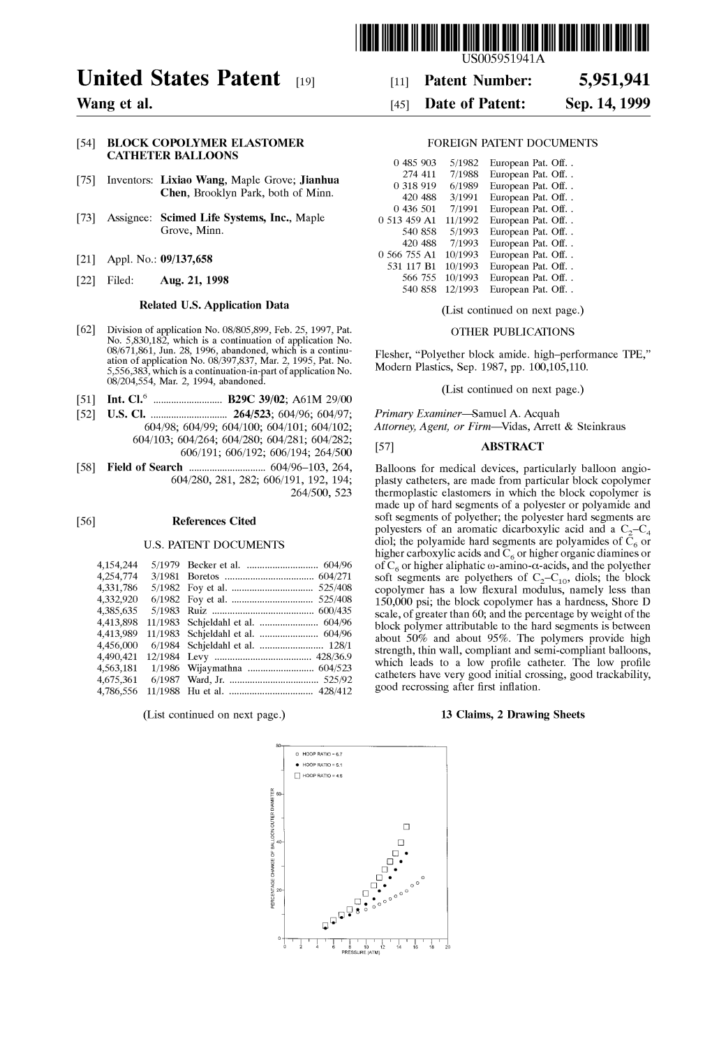 United States Patent (19) 11 Patent Number: 5,951,941 Wang Et Al