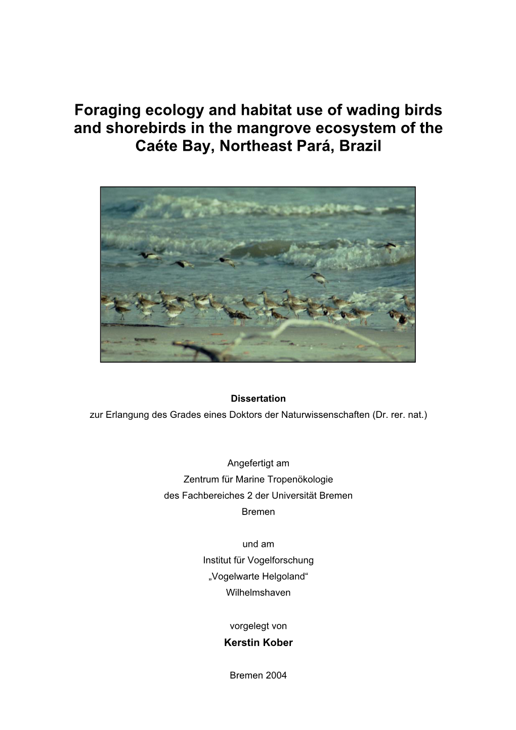 Foraging Ecology and Habitat Use of Wading Birds and Shorebirds in the Mangrove Ecosystem of the Caéte Bay, Northeast Pará, Brazil
