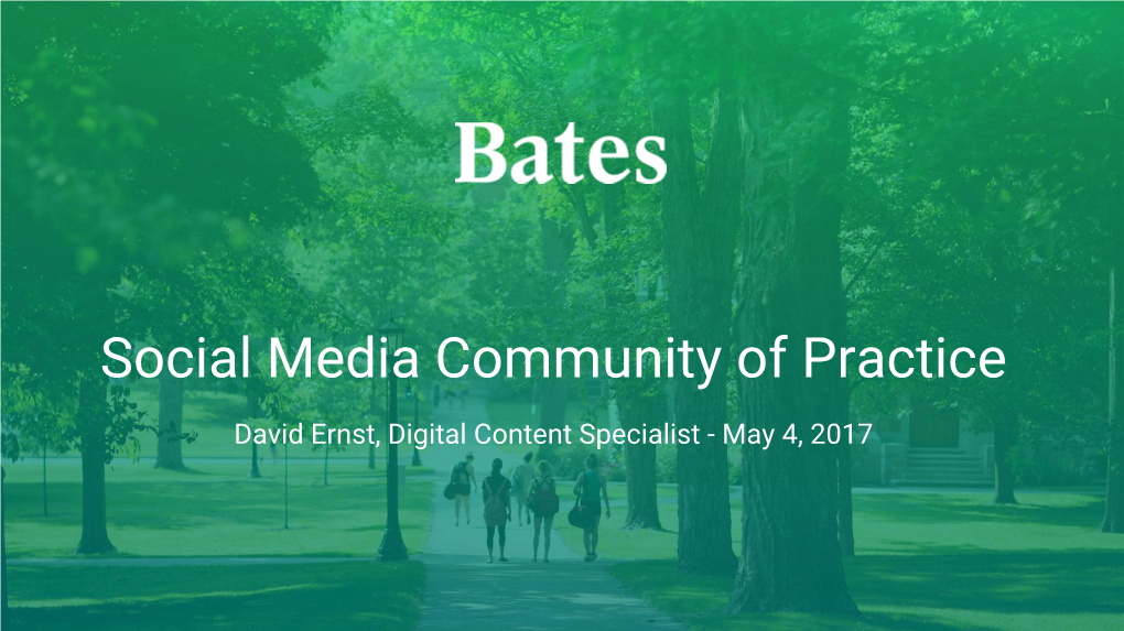 Social Media Community of Practice