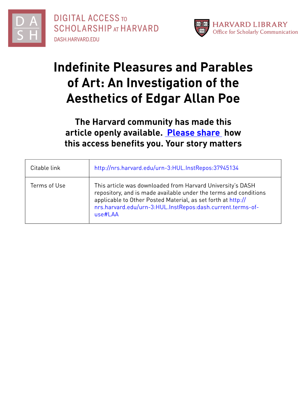 An Investigation of the Aesthetics of Edgar Allan Poe