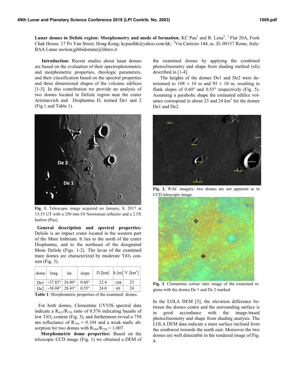 Lunar Domes in Delisle Region: Morphometry and Mode of Formation