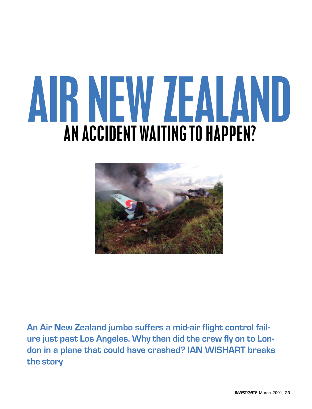 Air New Zealand an Accident Waiting to Happen?