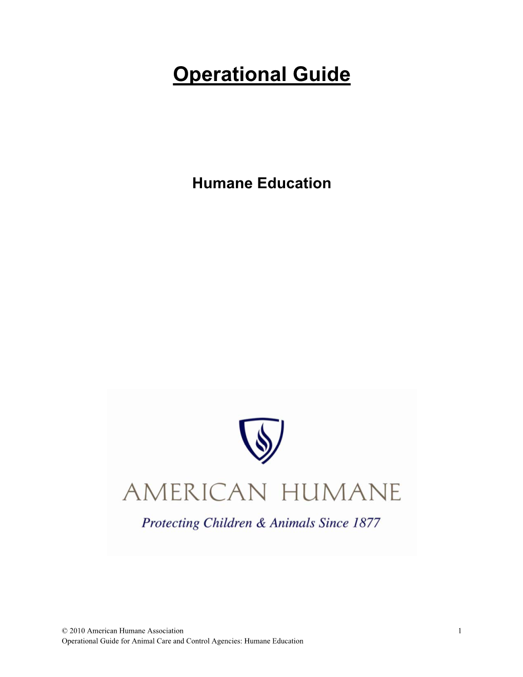 Operational Guide Humane Education