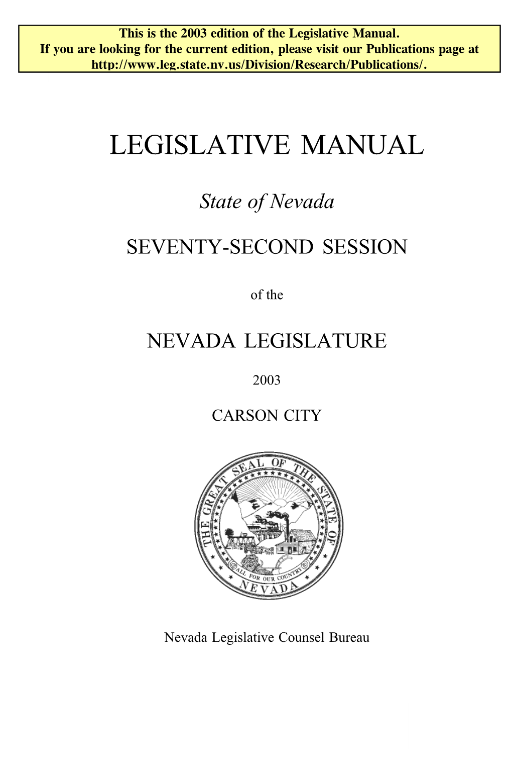 2003 Legislative Manual