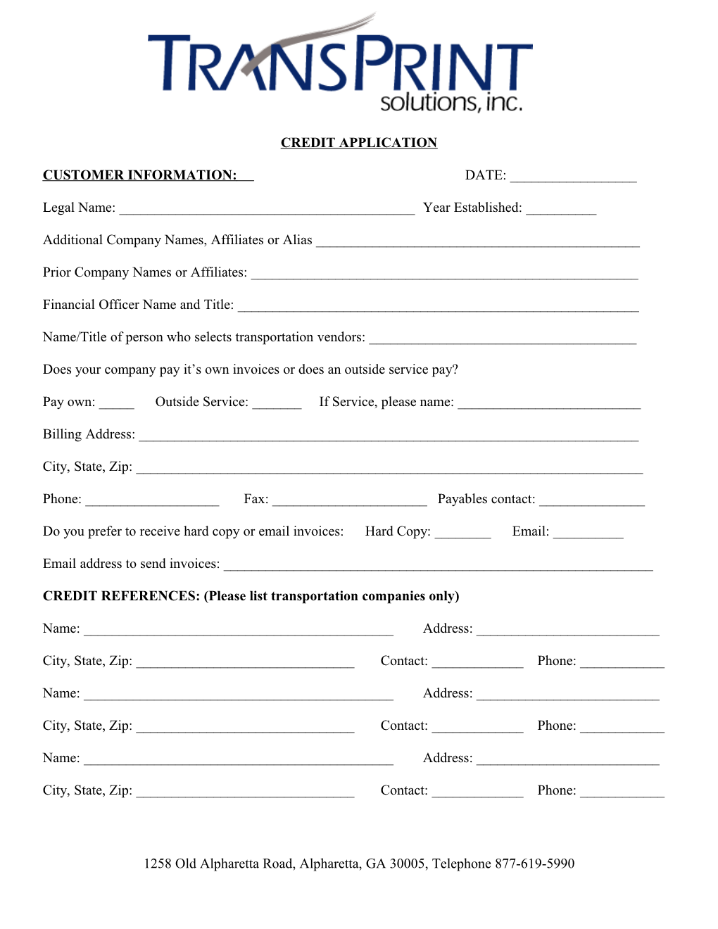 Credit Application