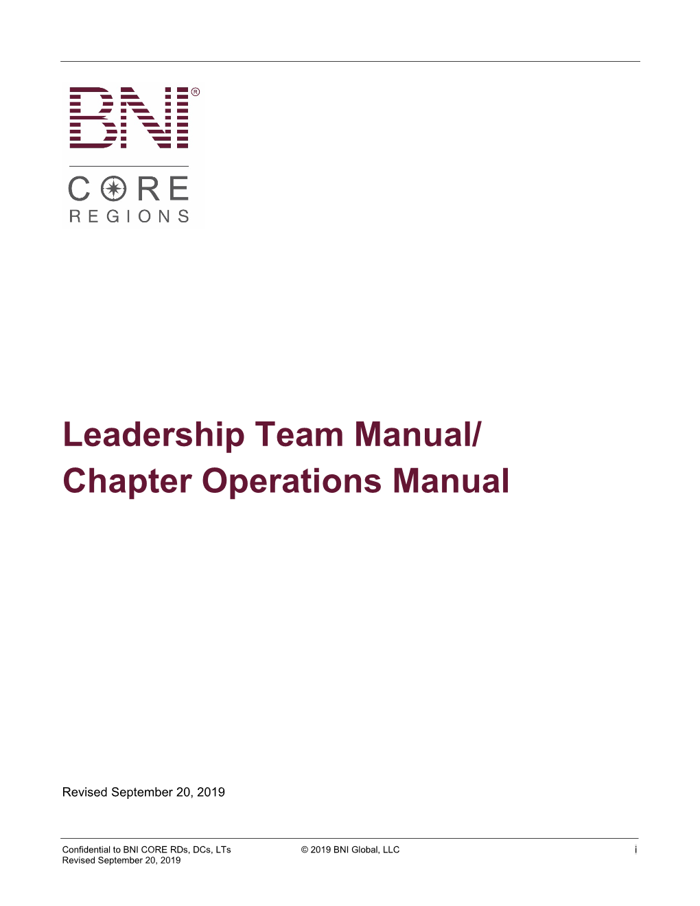 Leadership Team Manual/ Chapter Operations Manual