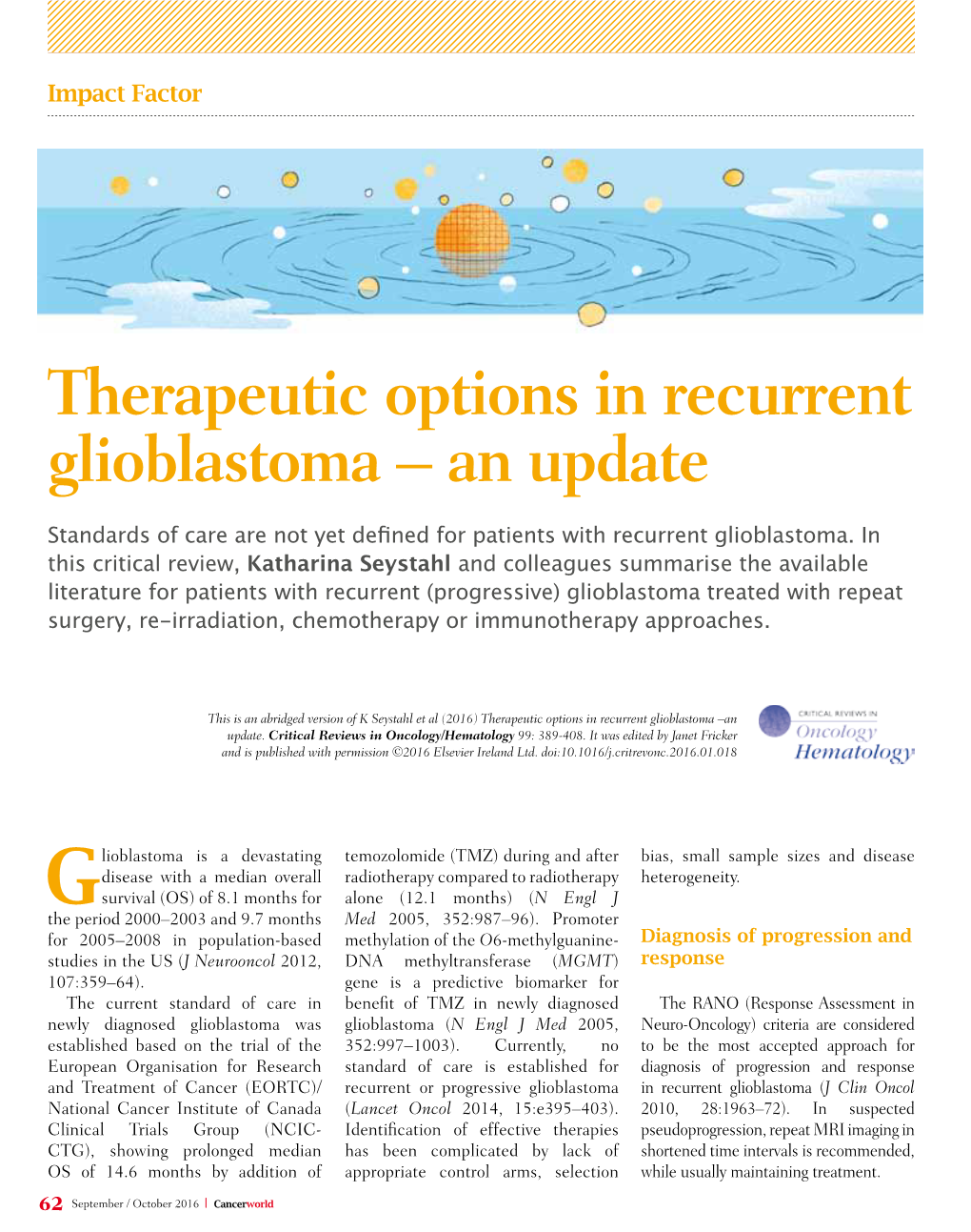 Therapeutic Options in Recurrent Glioblastoma – an Update