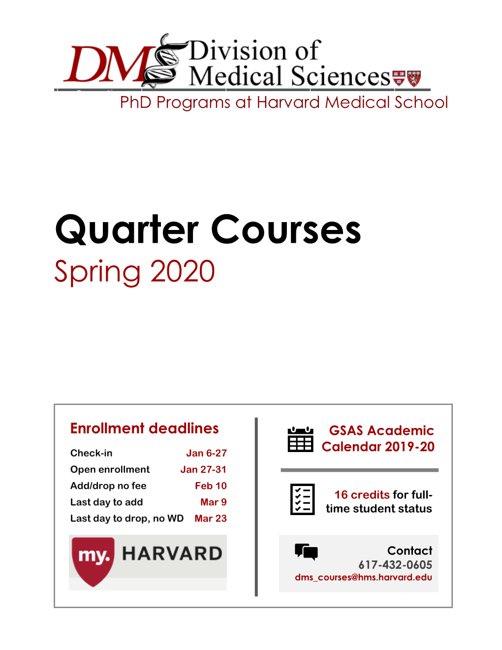 Spring 2020 First Meeting of Quarter Courses