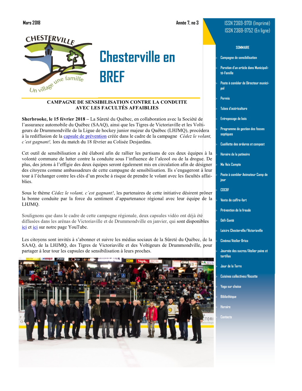 Chesterville En BREF Page 2 Année 7, No 3 Page 4 Chesterville En BREF