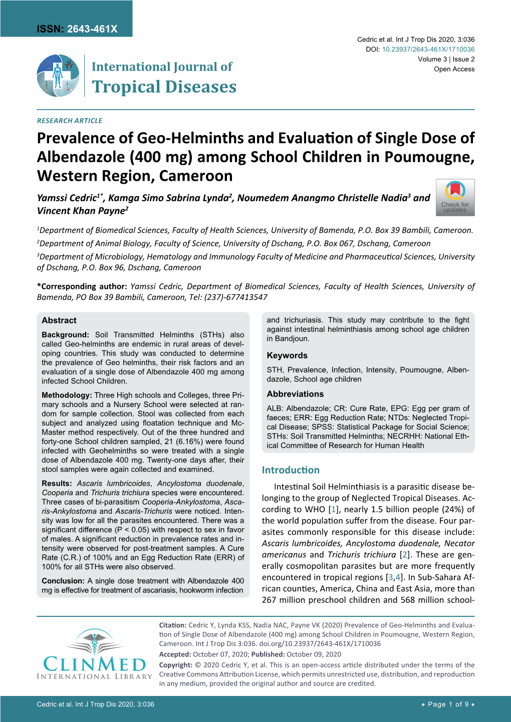 Prevalence of Geo-Helminths And