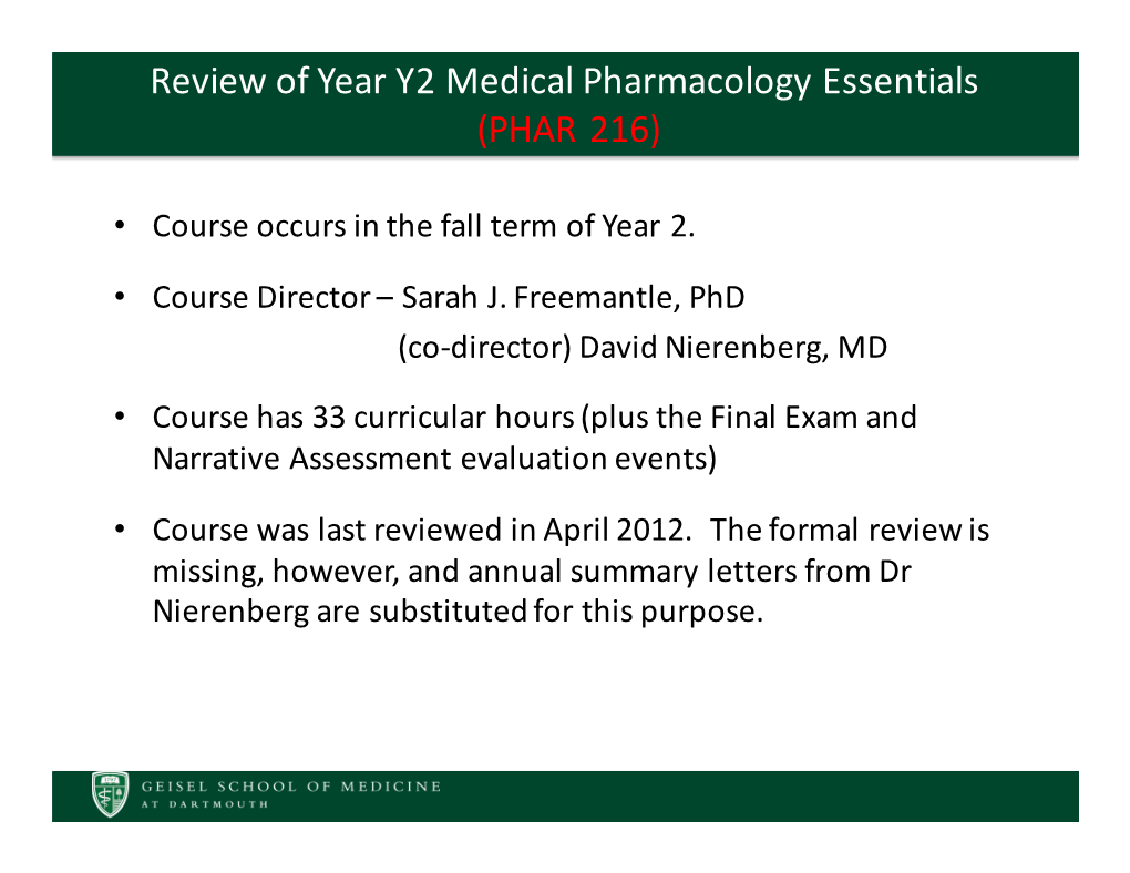 Pharmacology Review with Action List