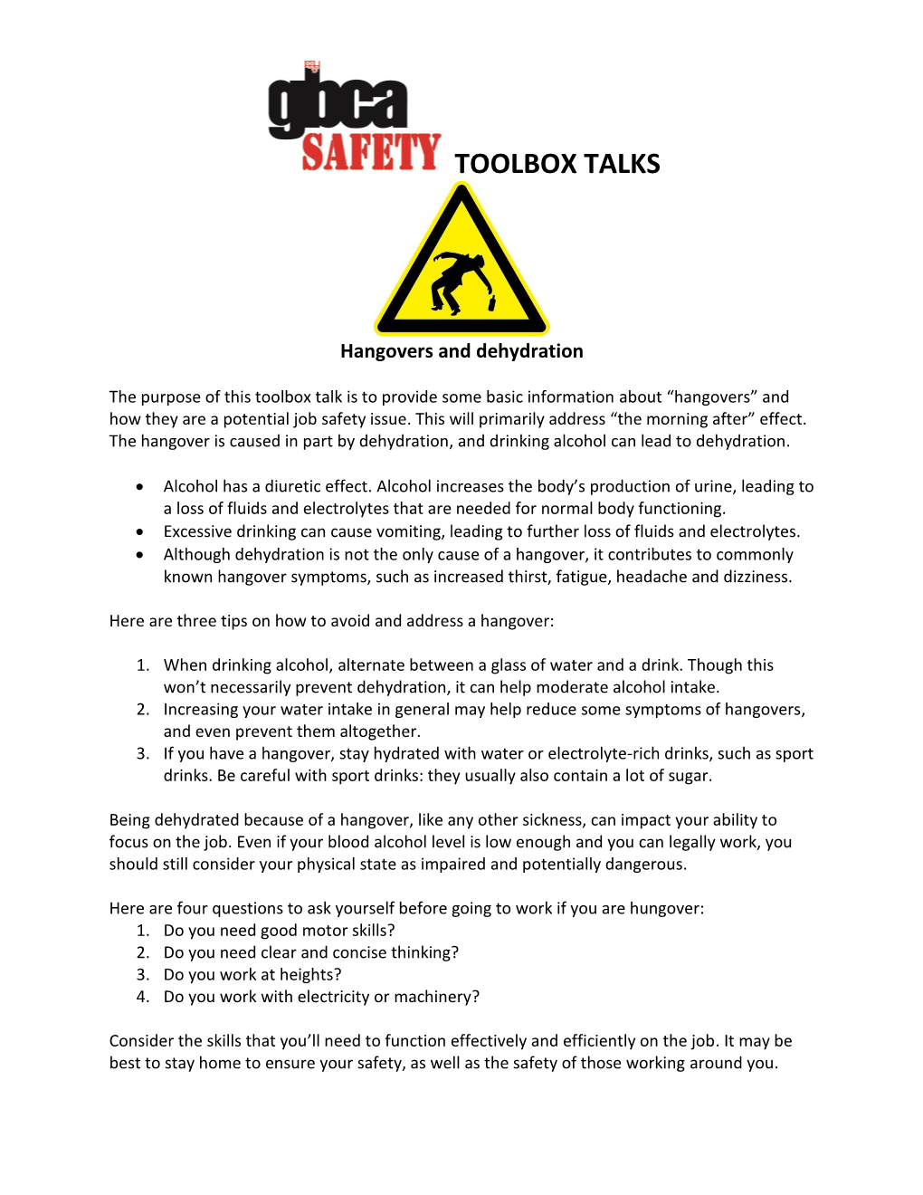 Toolbox Talks