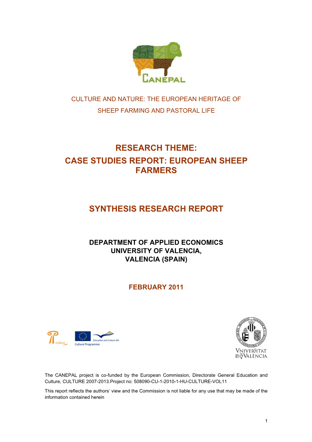 European Sheep Farmers Synthesis Research Report