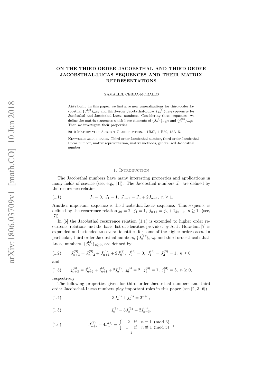 On the Third-Order Jacobsthal and Third-Order Jacobsthal-Lucas