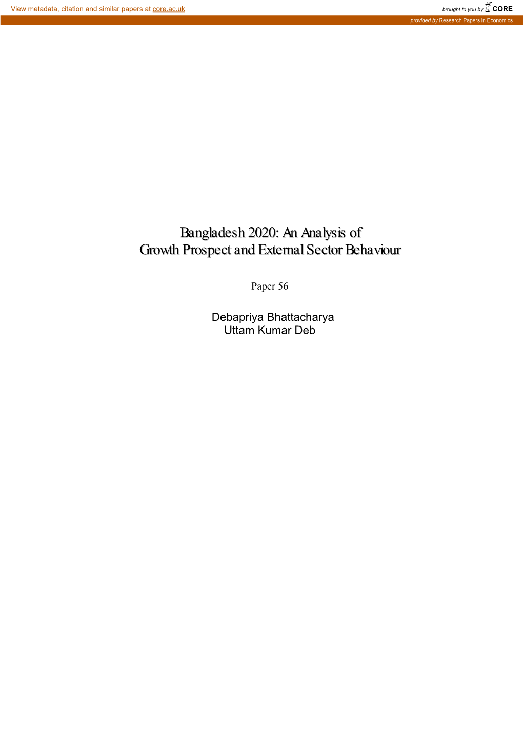 State of the Bangladesh Economy in FY06