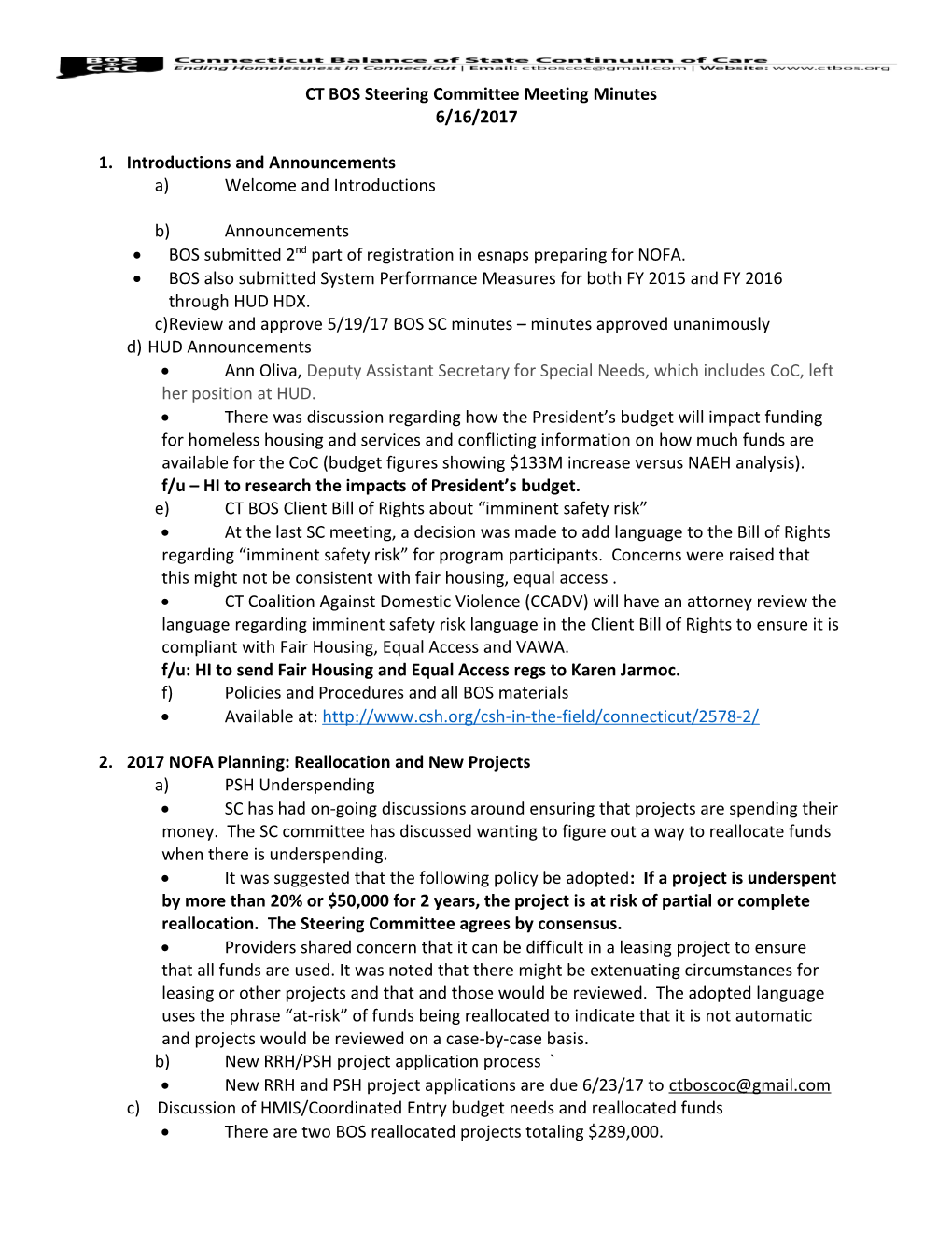 BOS Steering Committee Minutes 6/16/2017 Page 2