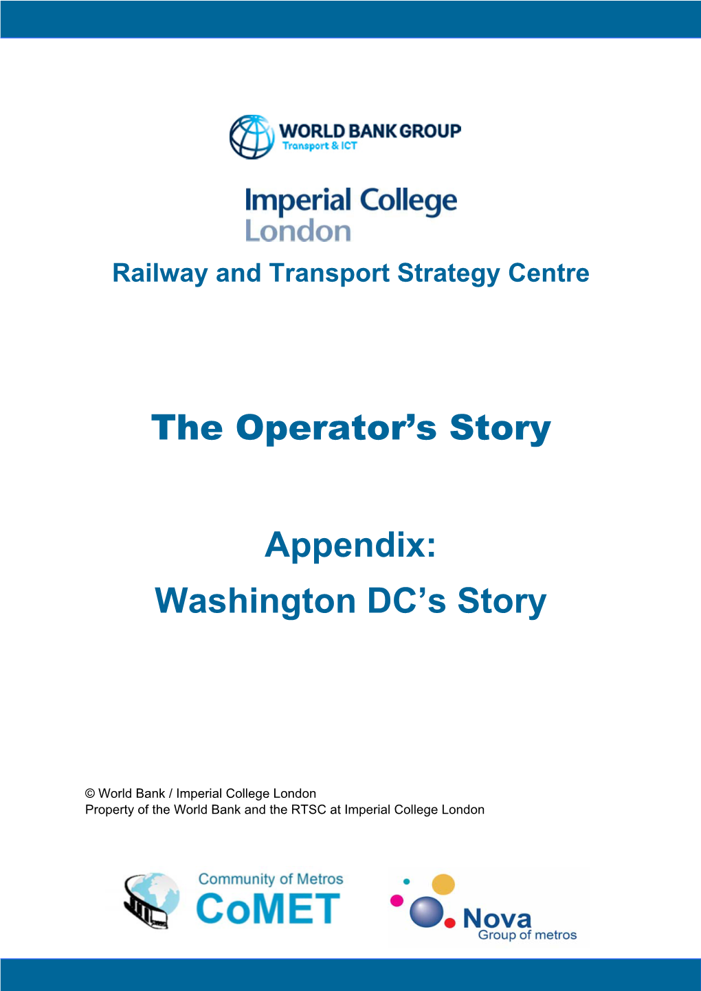 The Operator's Story Appendix: Washington DC's Story