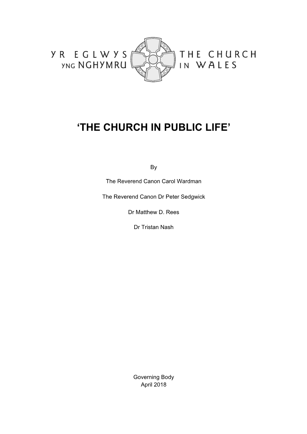 'The Church in Public Life'