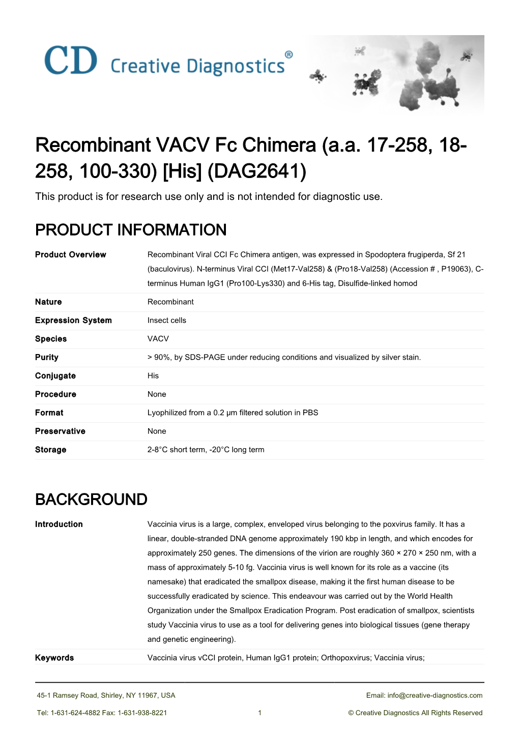 Recombinant VACV Fc Chimera (A.A